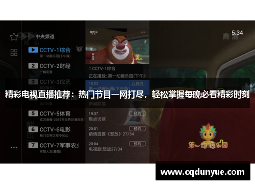 精彩电视直播推荐：热门节目一网打尽，轻松掌握每晚必看精彩时刻